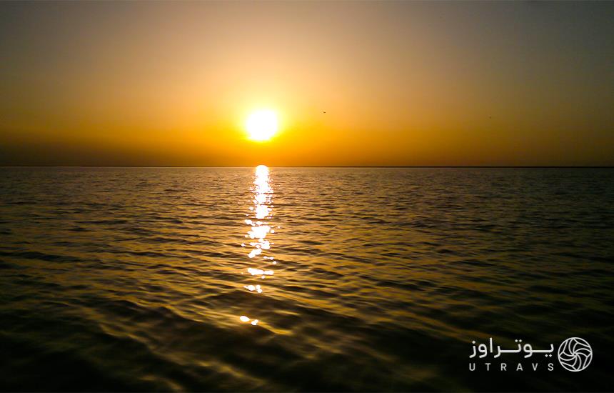 Sunset on the Caspian coast